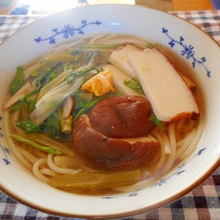 椎茸と春菊の汁うどん